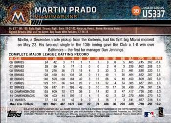 2015 Topps Update #US337 Martin Prado Back