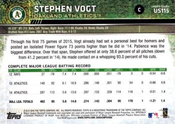 2015 Topps Update #US115 Stephen Vogt Back