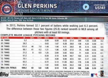 2015 Topps Update #US141 Glen Perkins Back