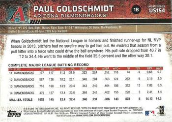 2015 Topps Update #US154 Paul Goldschmidt Back