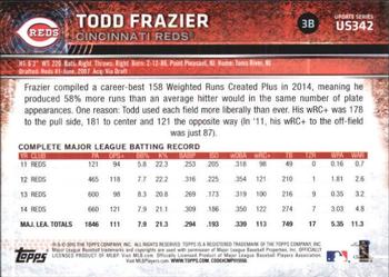 2015 Topps Update #US342 Todd Frazier Back