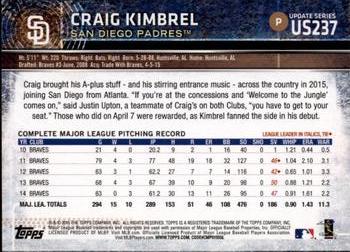 2015 Topps Update #US237 Craig Kimbrel Back
