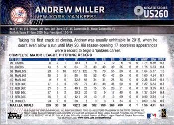 2015 Topps Update #US260 Andrew Miller Back