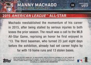 2015 Topps Update #US17 Manny Machado Back