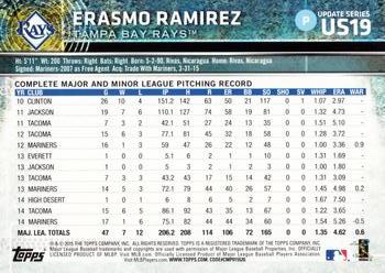 2015 Topps Update #US19 Erasmo Ramirez Back