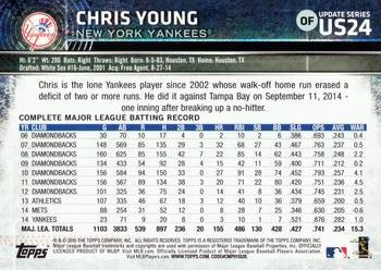 2015 Topps Update #US24 Chris Young Back
