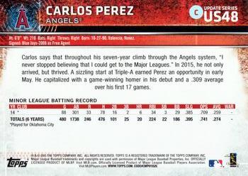 2015 Topps Update #US48 Carlos Perez Back