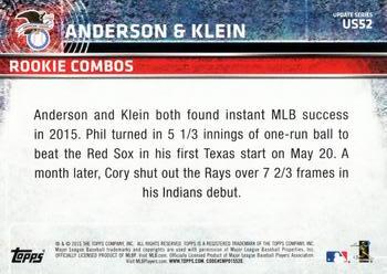 2015 Topps Update #US52 Cody Anderson / Phil Klein Back