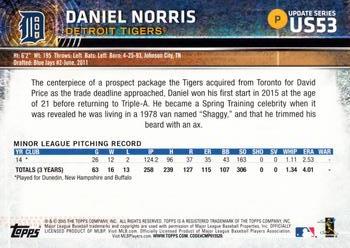 2015 Topps Update #US53 Daniel Norris Back