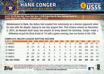 2015 Topps Update #US55 Hank Conger Back