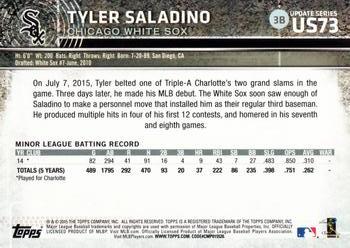 2015 Topps Update #US73 Tyler Saladino Back