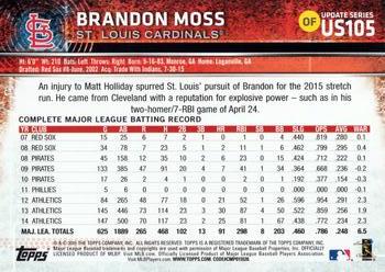 2015 Topps Update #US105 Brandon Moss Back