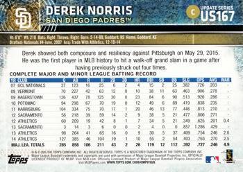 2015 Topps Update #US167 Derek Norris Back