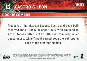 2015 Topps Update #US193 Angel Castro / Arnold Leon Back