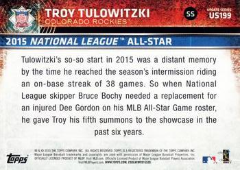 2015 Topps Update #US199 Troy Tulowitzki Back