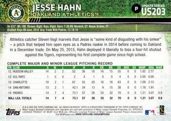 2015 Topps Update #US203 Jesse Hahn Back