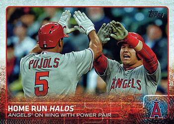 2015 Topps Update #US213 Home Run Halos (Mike Trout / Albert Pujols) Front