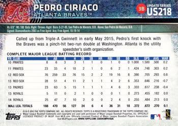 2015 Topps Update #US218 Pedro Ciriaco Back