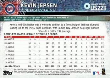 2015 Topps Update #US223 Kevin Jepsen Back