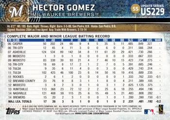 2015 Topps Update #US229 Hector Gomez Back
