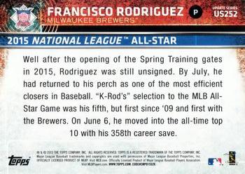 2015 Topps Update #US252 Francisco Rodriguez Back