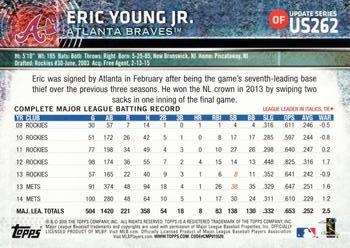 2015 Topps Update #US262 Eric Young Jr. Back