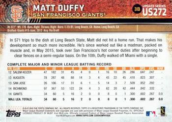 2015 Topps Update #US272 Matt Duffy Back
