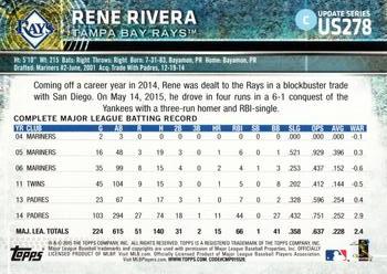 2015 Topps Update #US278 Rene Rivera Back