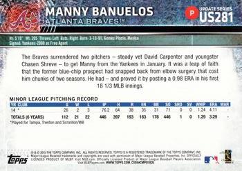 2015 Topps Update #US281 Manny Banuelos Back