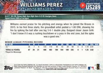 2015 Topps Update #US289 Williams Perez Back