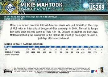 2015 Topps Update #US299 Mikie Mahtook Back