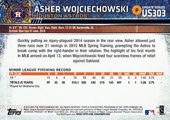 2015 Topps Update #US303 Asher Wojciechowski Back