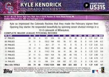 2015 Topps Update #US315 Kyle Kendrick Back
