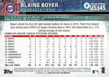 2015 Topps Update #US345 Blaine Boyer Back