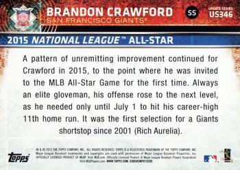2015 Topps Update #US346 Brandon Crawford Back