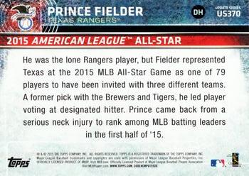 2015 Topps Update #US370 Prince Fielder Back