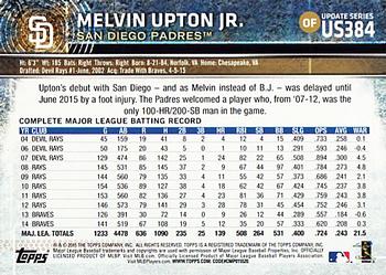 2015 Topps Update #US384 Melvin Upton Jr. Back