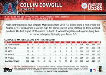 2015 Topps Update #US385 Collin Cowgill Back