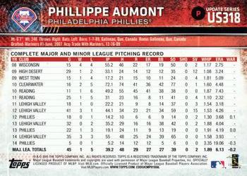 2015 Topps Update #US318 Phillippe Aumont Back