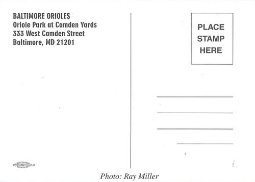 1997 Baltimore Orioles Photocards #NNO Ray Miller Back