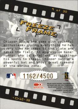 1998 Studio - Freeze Frame #9 Chipper Jones Back
