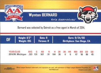 2015 Grandstand Eastern League Top Prospects #NNO Wynton Bernard Back
