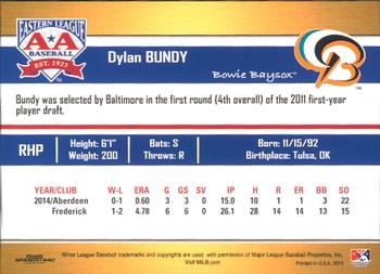 2015 Grandstand Eastern League Top Prospects #NNO Dylan Bundy Back