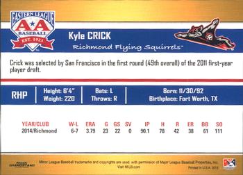 2015 Grandstand Eastern League Top Prospects #NNO Kyle Crick Back
