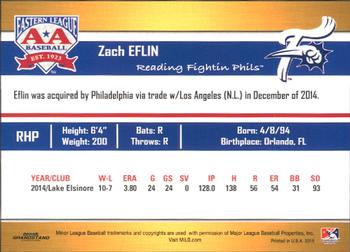 2015 Grandstand Eastern League Top Prospects #NNO Zach Eflin Back