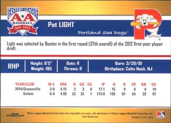 2015 Grandstand Eastern League Top Prospects #NNO Pat Light Back