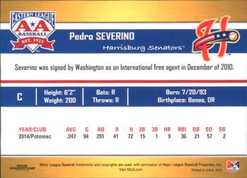 2015 Grandstand Eastern League Top Prospects #NNO Pedro Severino Back
