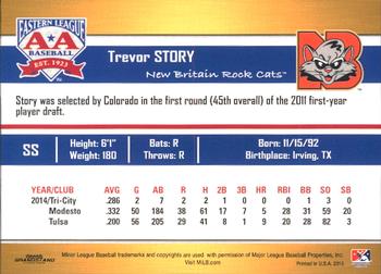 2015 Grandstand Eastern League Top Prospects #NNO Trevor Story Back