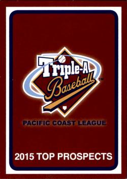 2015 Choice Pacific Coast League Top Prospects #36 Cover Card CL Front
