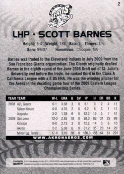 2010 Choice Akron Aeros #2 Scott Barnes Back